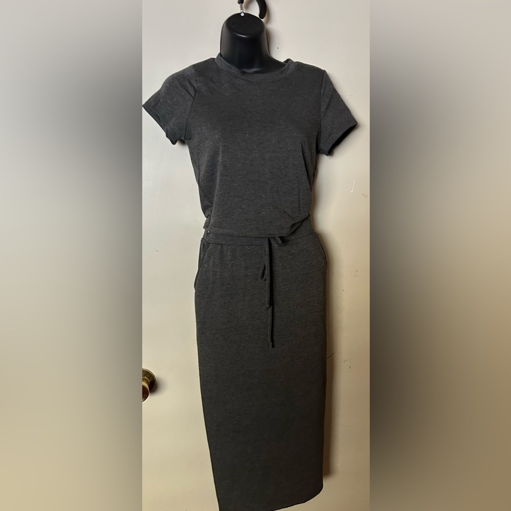 Charcoal Gray Skirt Set